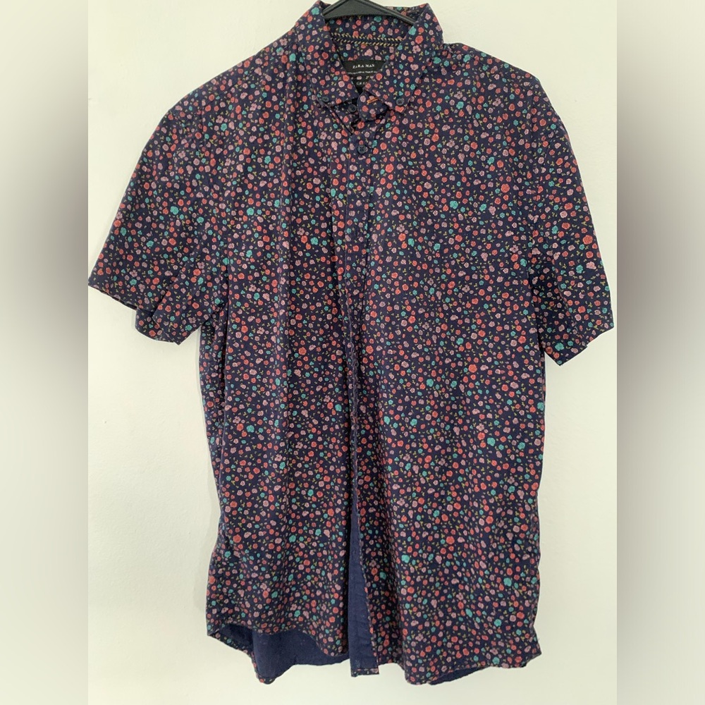 Men's Zara Floral Short Sleeve Party Shirt